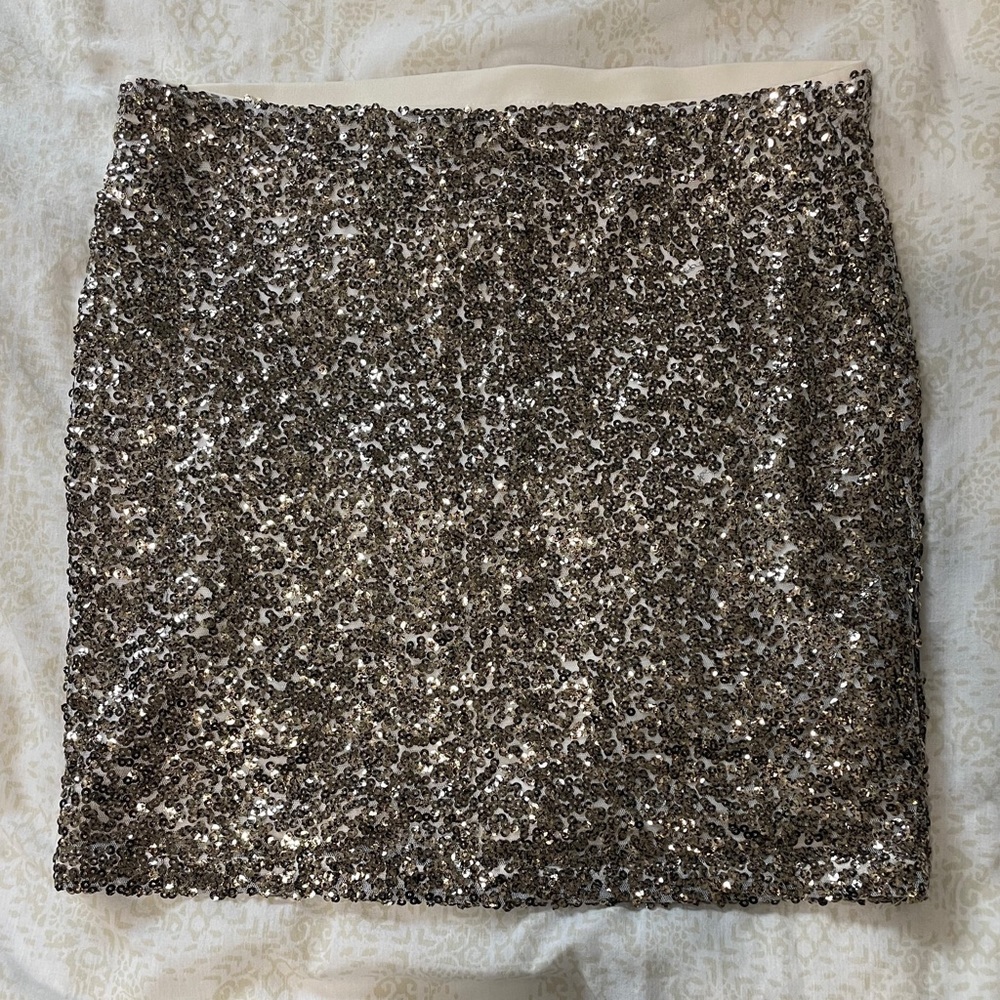 Decree - Women’s Large - Gold Sequined Mini Skirt